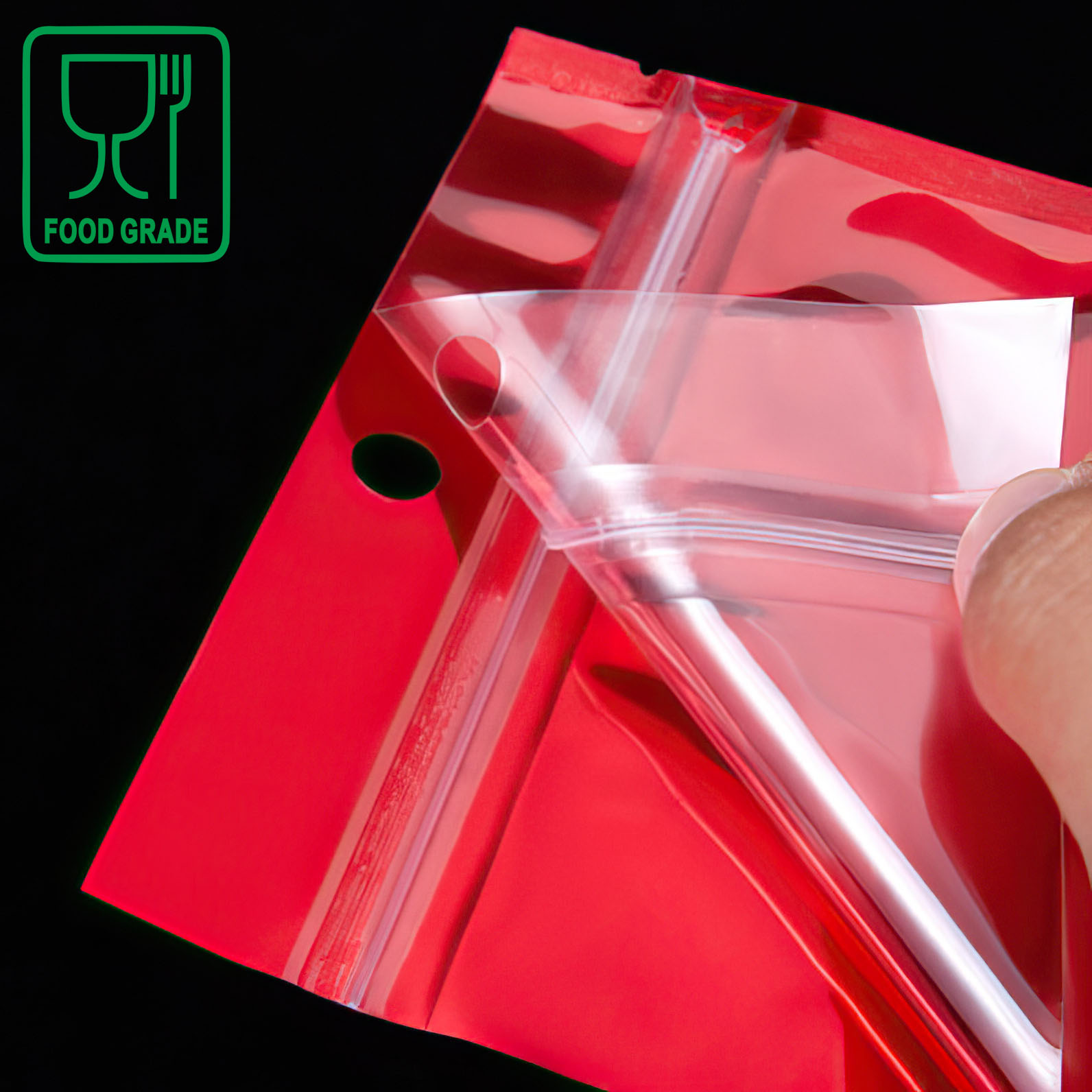 Feuille d'aluminium Stand up Ziplock Sac avec un côté transparent