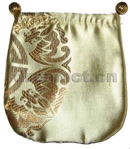 Brocade Jewelry Pouch with Round Bottom