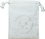 Sacchetto ecologico in tela con coulisse per regalo e gioielli con logo argento personalizzato, bianco
