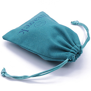 Bolsa con cordón de lino coloreado con logotipo personalizado