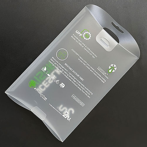 Cajas de almohada de plástico esmerilado personalizadas con logotipo