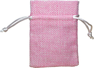 Sacos de juta sintética com cordão de tamanho personalizado, rosa