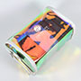 Beauty case da viaggio portatile in TPU arcobaleno iridescente con logo personalizzato