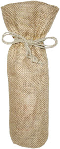 Bolsas de regalo de arpillera personalizadas para botellas de vino con cordón