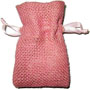 Pochette à bijoux personnalisée en toile de jute avec cordon de serrage, rose