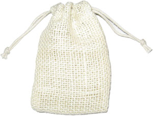 Bolsas de regalo de yute o arpillera con cordón personalizadas, blanco