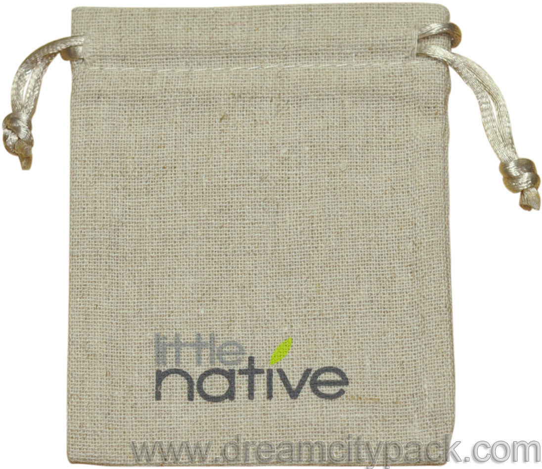 Custom Natural Linen Drawstring Bag Wholesale