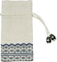 Sacos com cordão de linho personalizados para presente com renda, azul marinho