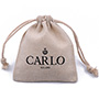 Sacchetti con cordoncino in lino naturali con logo stampato personalizzato