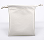 Bolsos de cuero metálicos personalizados con cordón para joyería, blanco hueso