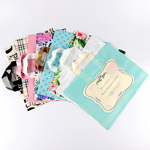 Sacos plástico asa flexivel impressos personalizados sacos de presente para compras e roupas
