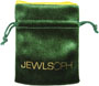 Sacchetto per gioielli in velluto stampato con fodera in raso e logo personalizzato, verde
