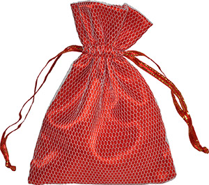 Bolsa con cordón personalizada de satén y malla para joyas y favores