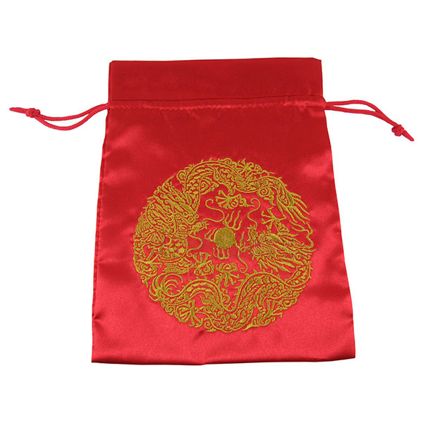 Bolsas de seda satinada con bordado personalizado para regalo y joyería