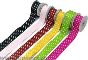 Satin Ribbon with Dotted Print