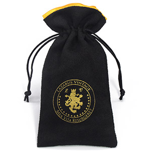 Bolsas para joyas de gamuza con cordón con forro satinado y logotipo personalizado impreso