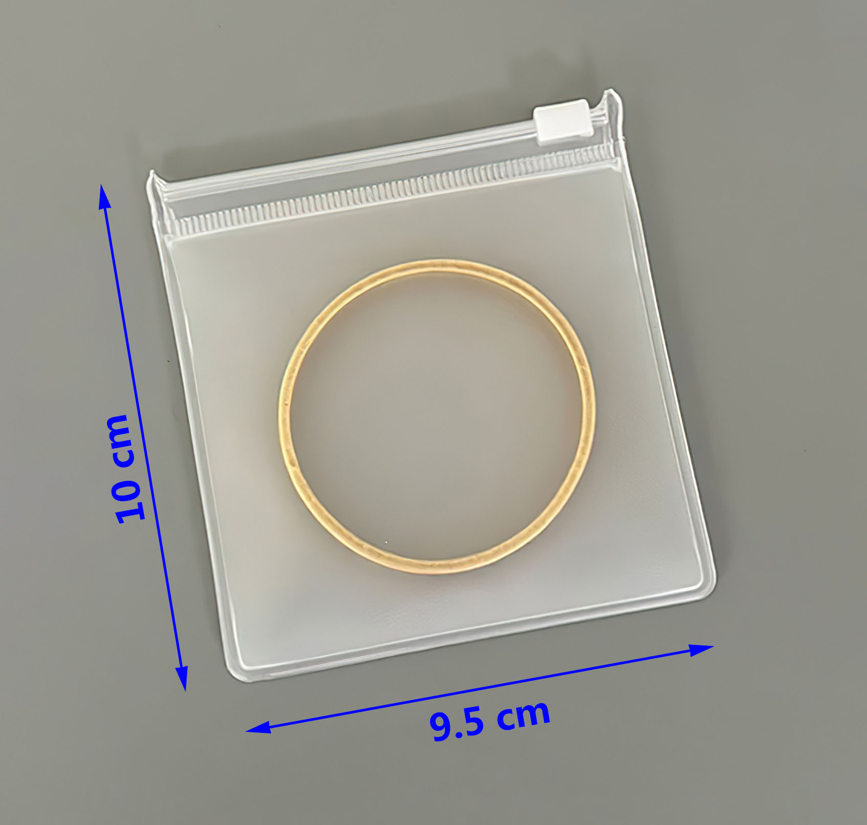 Dicker mattierter EVA-Beutel mit Schiebeverschluss für Schmuck, Größendiagramm
