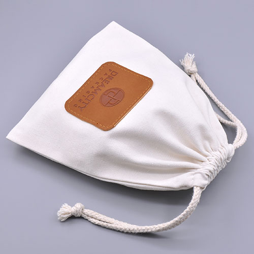 Branded Cotton Drawstring Bag with Debossed Logo