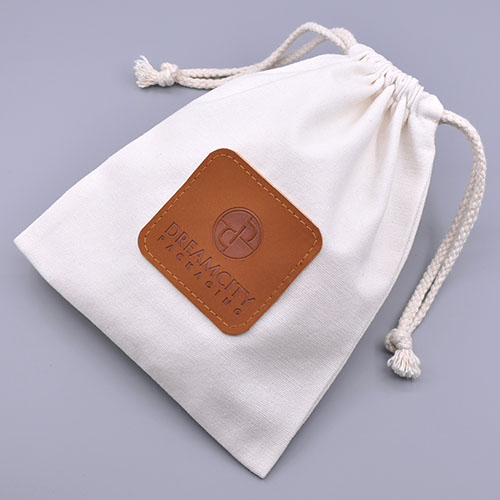 Branded Cotton Drawstring Bag with Debossed Logo