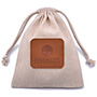 Branded Linen Drawstring Bag with Debossed Logo