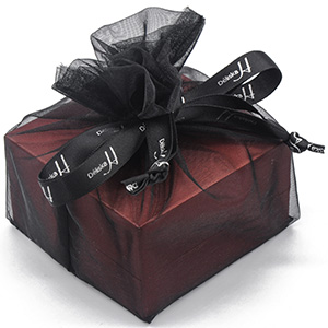 Branded Organza Bags with Square Bottom and Custom Printed Ribbon