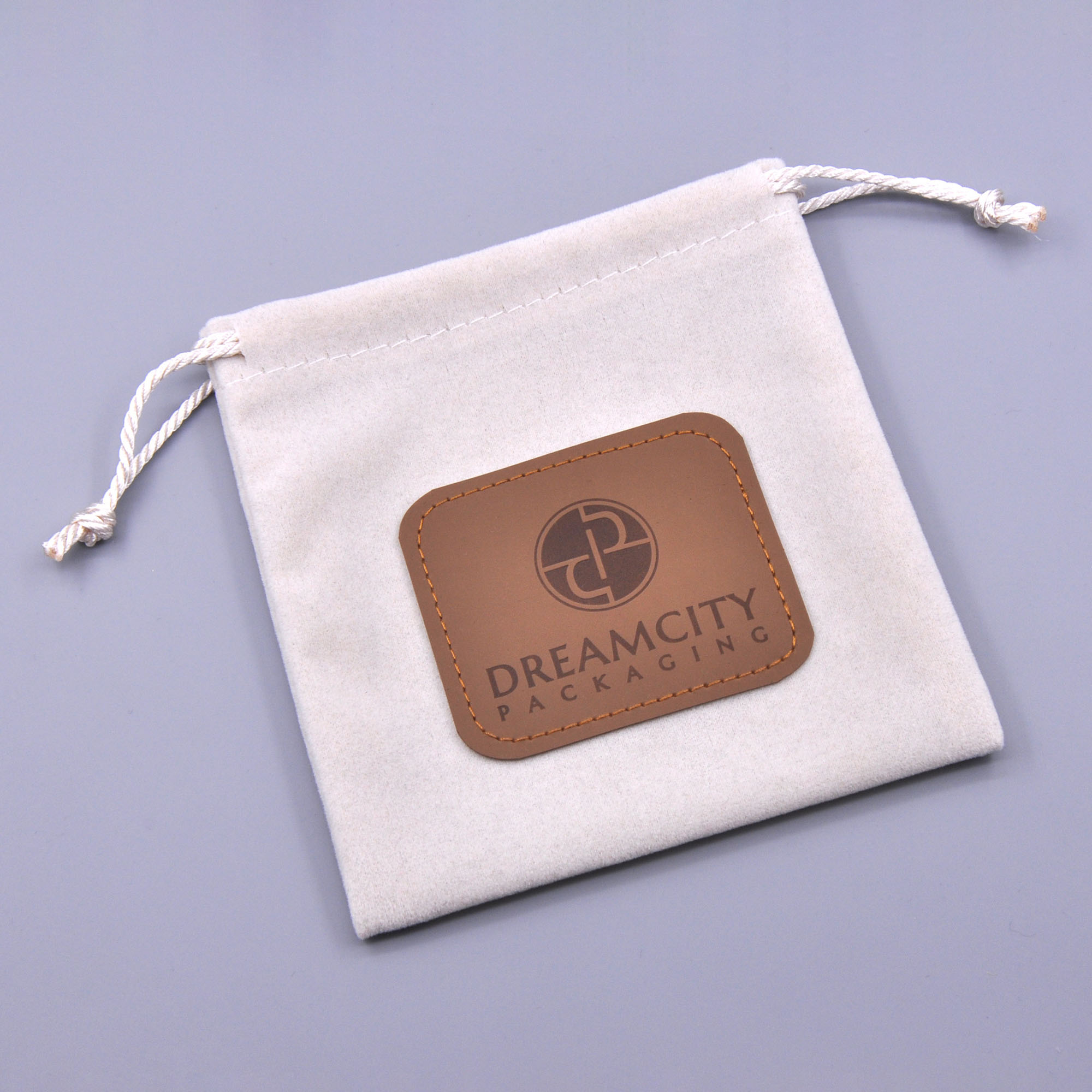 Branded Velvet Drawstring Bag with Debossed Logo