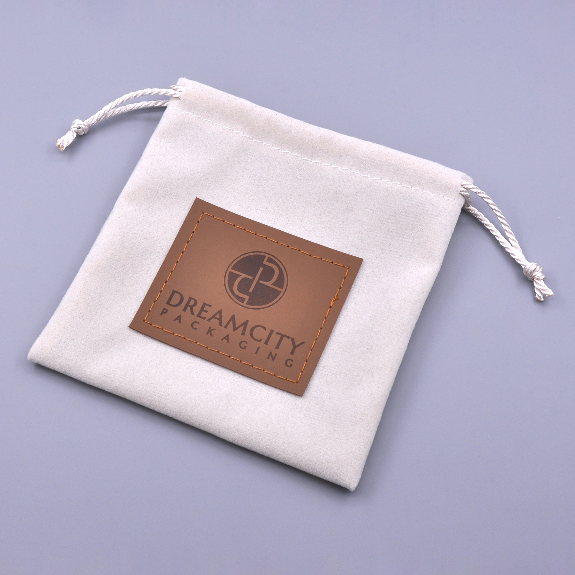 Branded Velvet Drawstring Bag with Debossed Logo