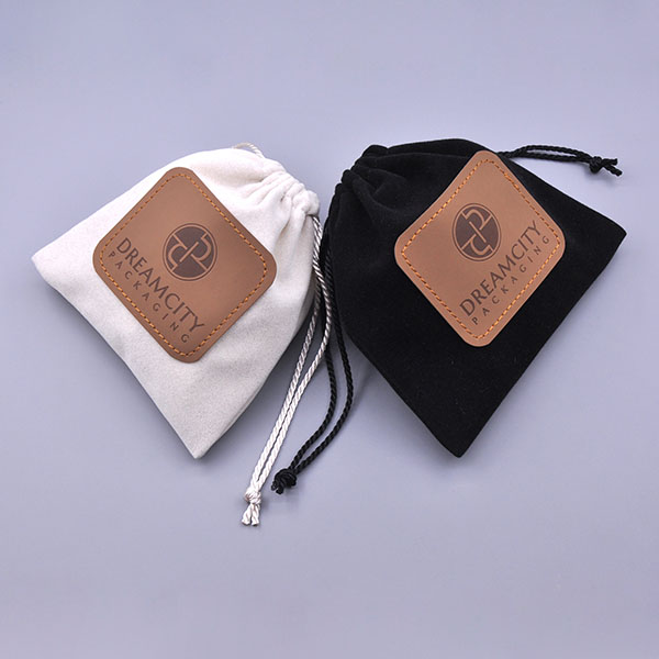 Branded Velvet Drawstring Bag with Debossed Logo
