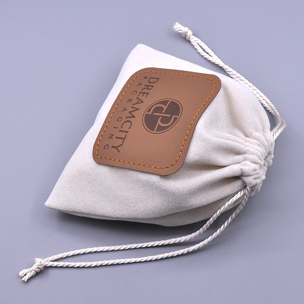 Branded Velvet Drawstring Bag with Debossed Logo