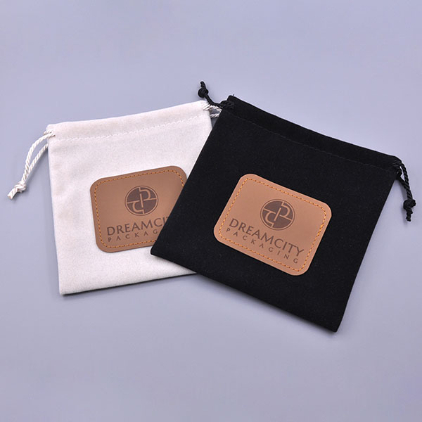 Branded Velvet Drawstring Bag with Debossed Logo