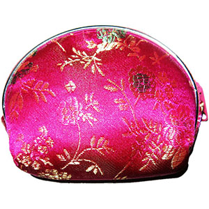 Custom Brocade Money Purse Makeup Jewelry Pouch with Zipper