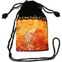 Brocade Gifts Pouch with Hanging Cord Orange