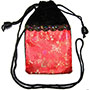 Brocade Gifts Pouch with Hanging Cord Red