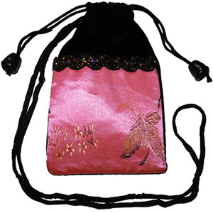 Sac brocart avec chaîne suspendue rose