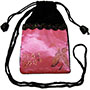 Bolsa de brocado con cuerda colgante rosa