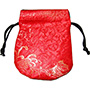 Brocade Pouch with Round Bottom Red 1