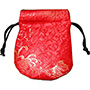 Borsa in broccato di seta con fondo tondo, rosso