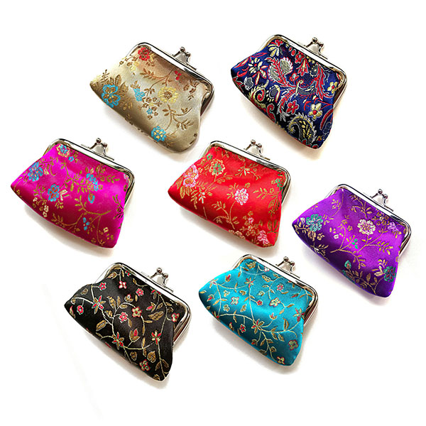 Wholesale Brocade Silk Clutch Bag Coin Pouch Essentials Bag