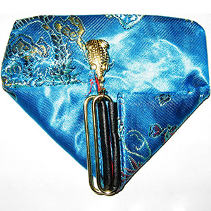 Bustina in broccato cuore dolce con cerniera, blu