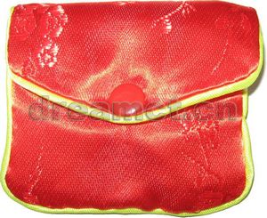 Brocade Jewellery Purse Red