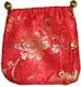 Bolsa de jóias de brocado com fundo redondo vermelho 2