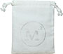 Eco Friendly Canvas Drawstring Bag with Silver Logo, White