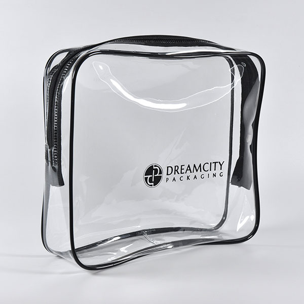 Bolsas de higiene de viagem de plástico transparente com logotipo personalizado