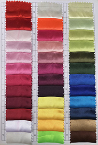 Tabela de cores de tecido acetinado 1