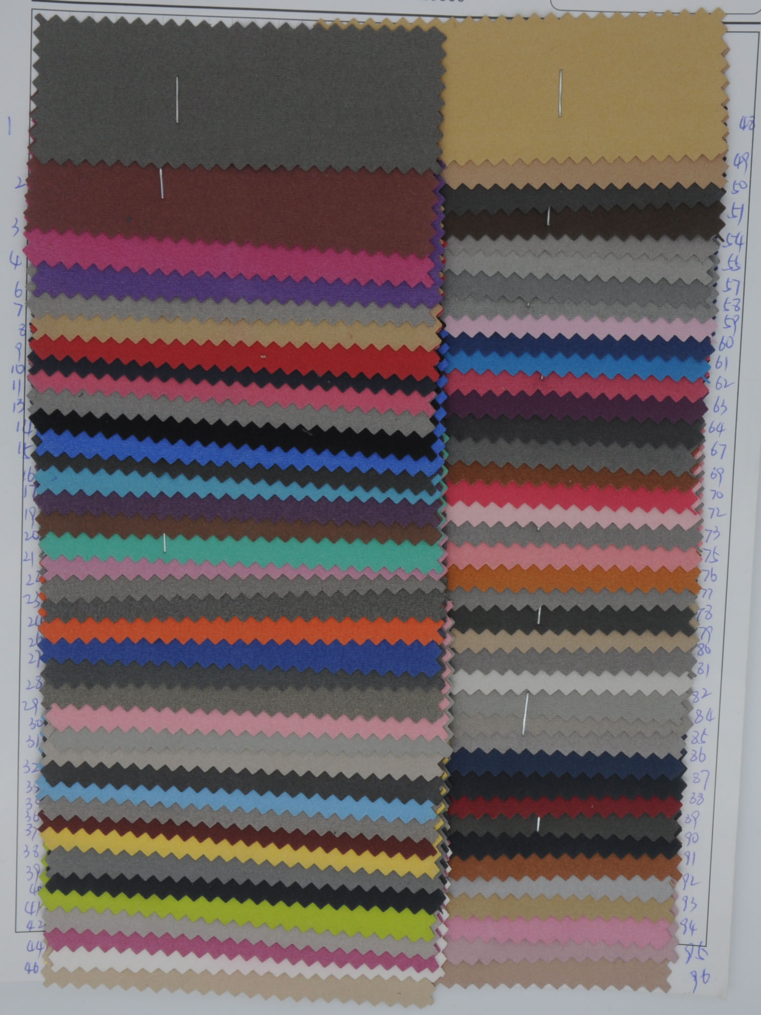 Microfiber Leather Color Chart