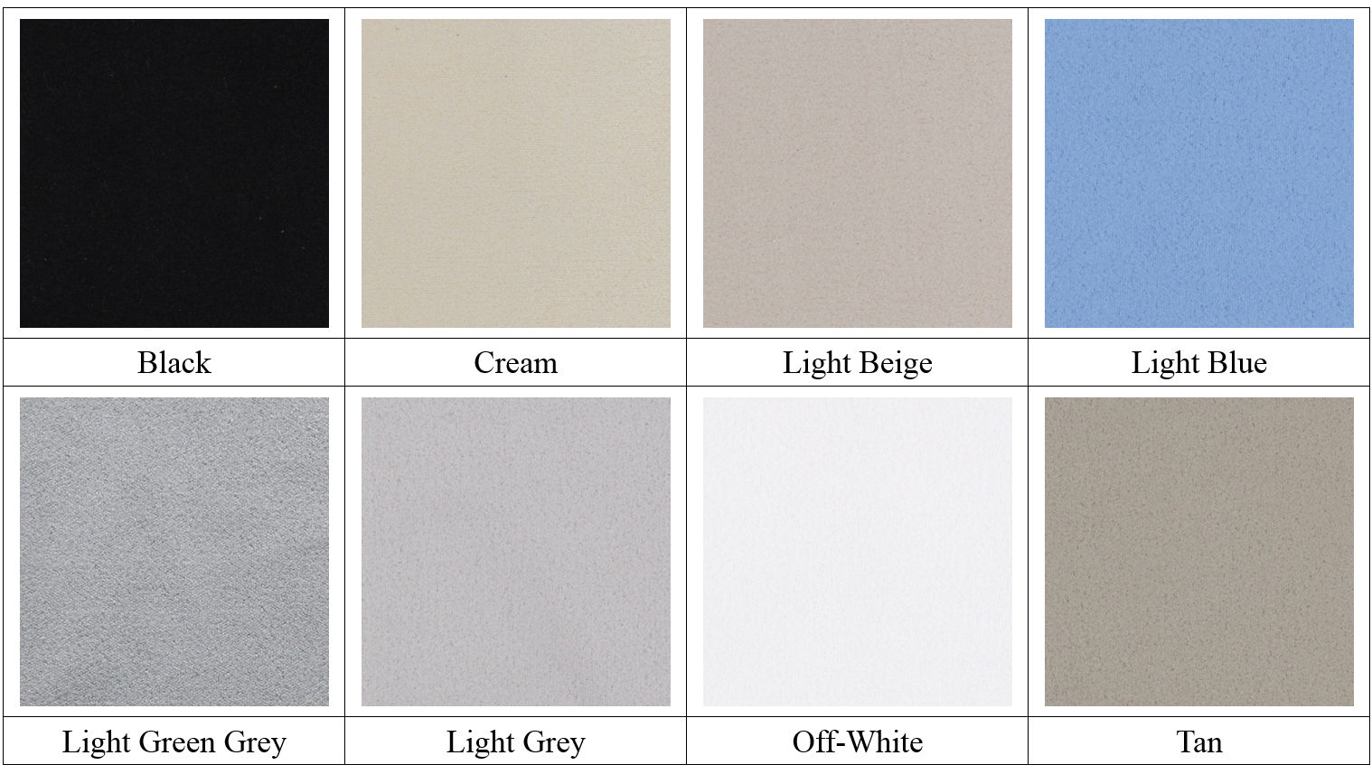 Double faced microsuede cleaning and polishing cloth color chart