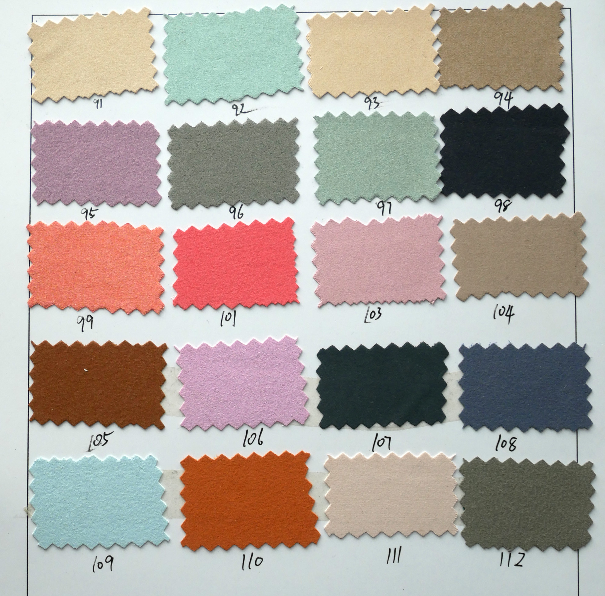 Microfiber Leather Color Chart