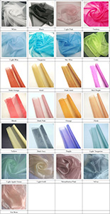 Tabela de cores de organza de alta densidade