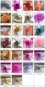 Tabela de cores de organza de dois tons