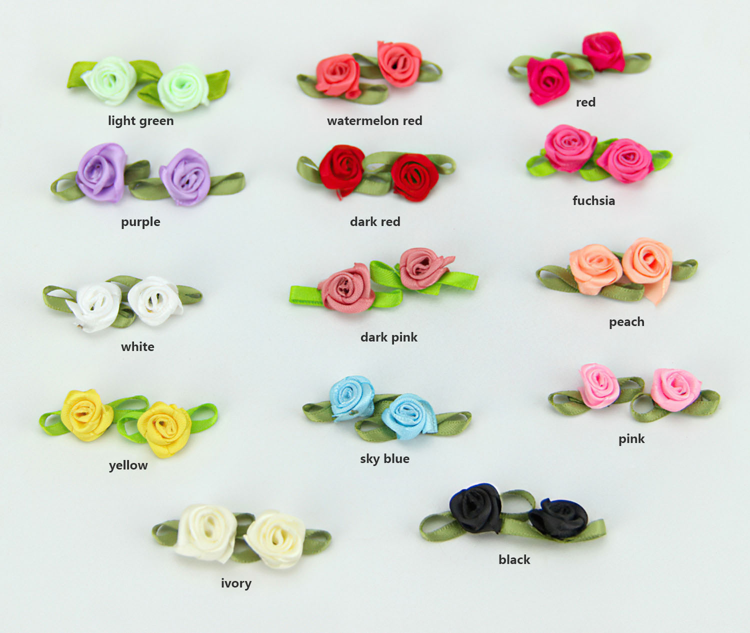 Satin Rosette Flower Colors